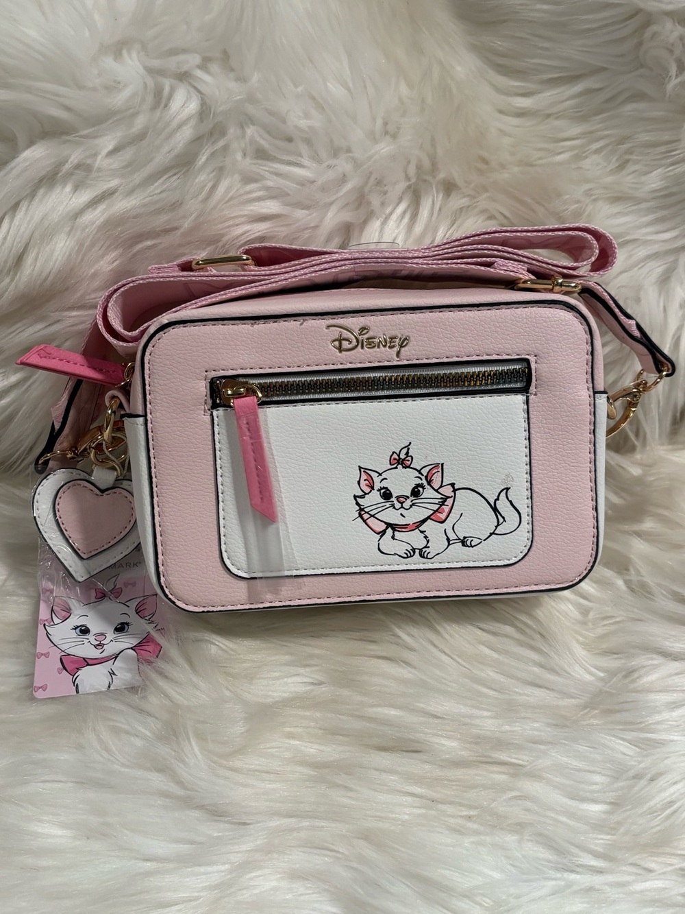 Disney Marie Aristocats Pink Crossbody Camera Bag Purse NWT